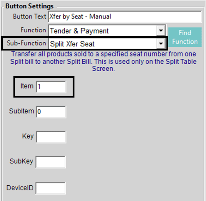 Transfer by Seat Function